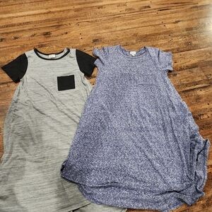 LuLaRoe Gray and Blue Dresses